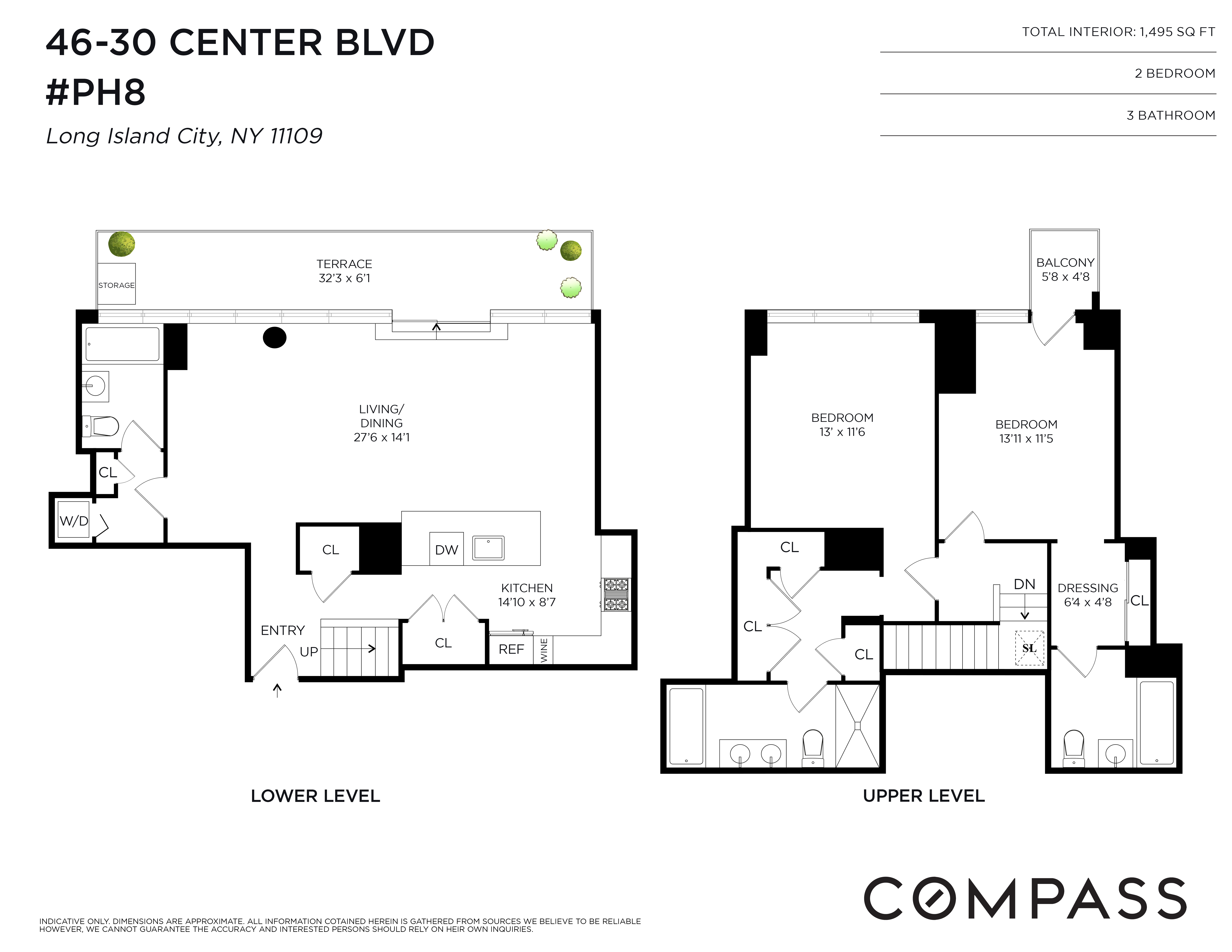 46-30 Center Boulevard, Unit PH8 Queens, NY 11109 - Photo 32 of 32 a picture of a floor plan