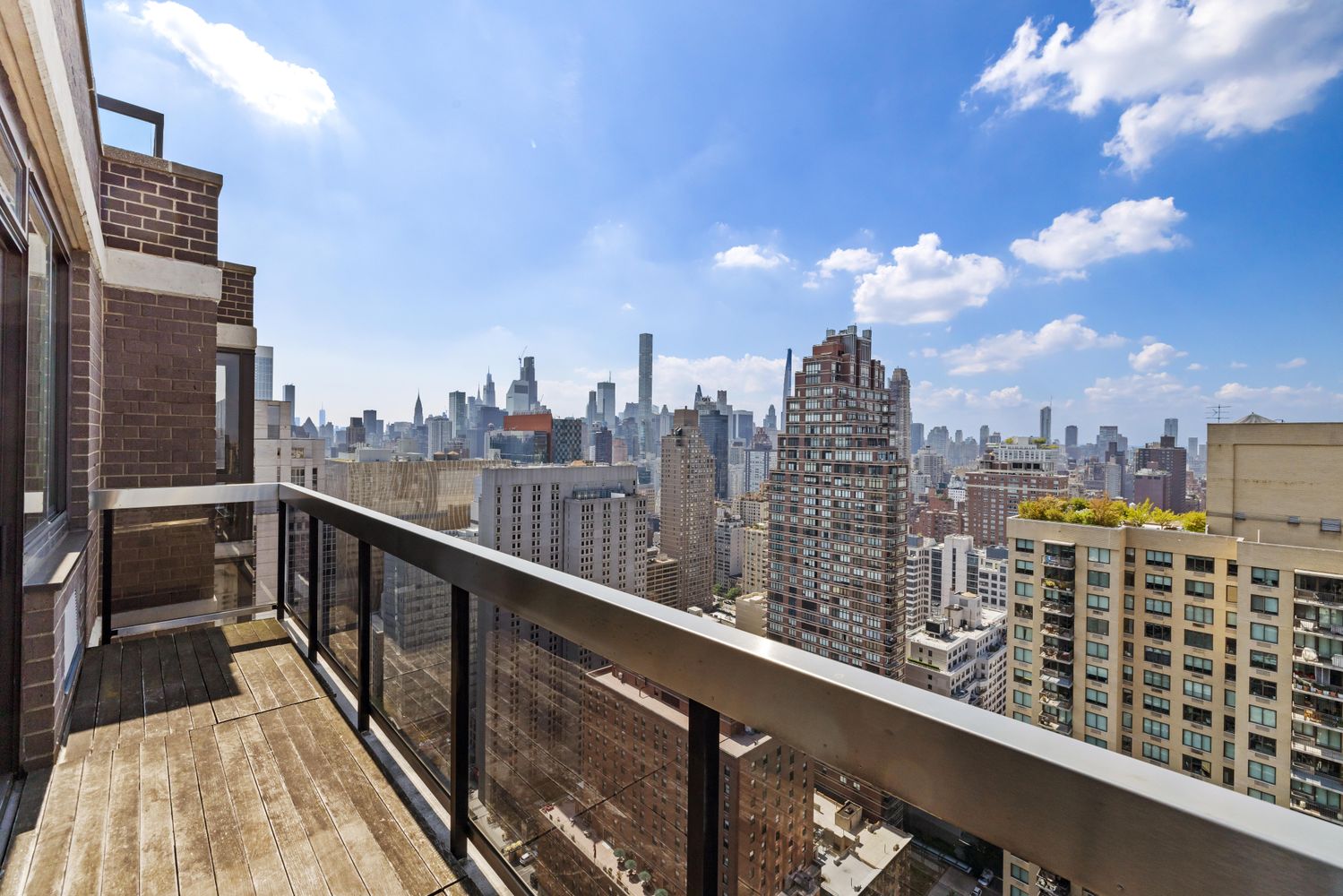 a view of a city from a balcony
