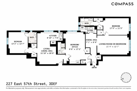 $1,175,000 | 227 East 57th Street, Unit 3DEF | Midtown East
