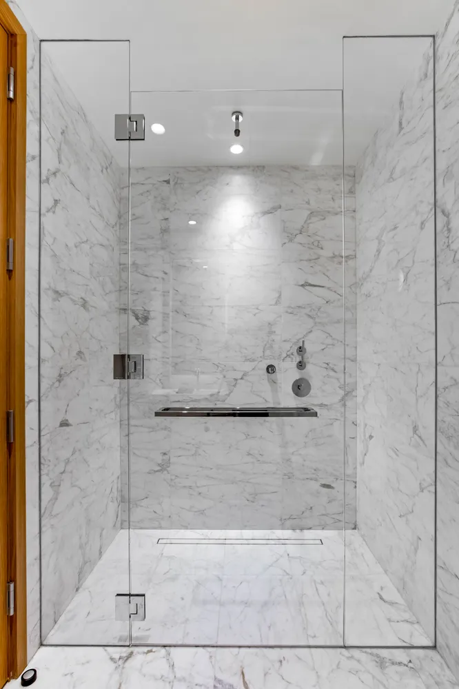 a bathroom with a shower