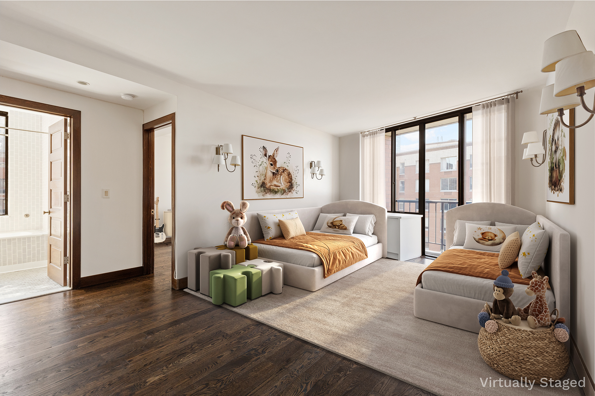 380 Rector Place, Unit 7LMN Manhattan, NY 10280 - Photo 8 of 14 a bedroom with furniture and a large window