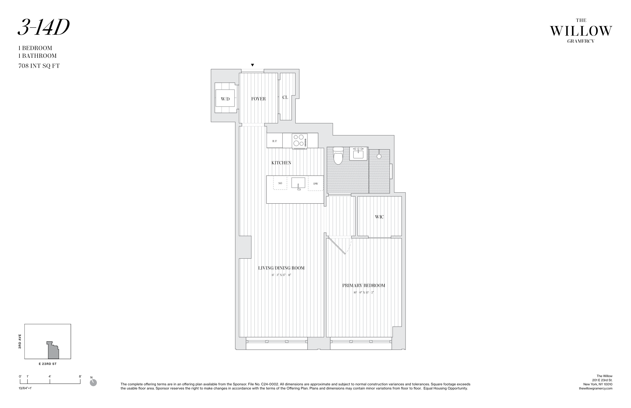 201 East 23rd Street, Unit 7D Manhattan, NY 10010 - Photo 19 of 19 a picture of a floor plan