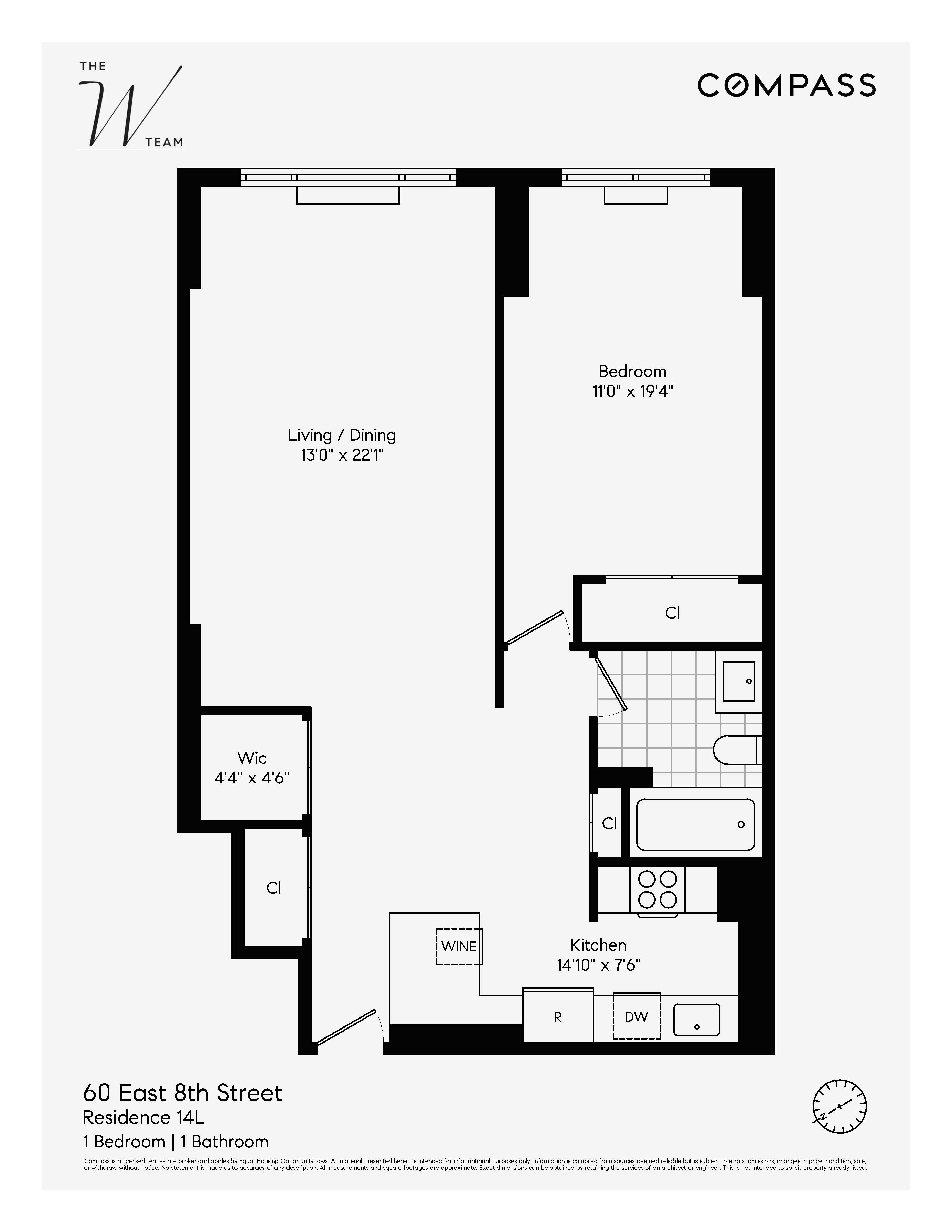 60 East 8th Street, Unit 14L Manhattan, NY 10003 - Photo 6 of 6 a picture of a floor plan