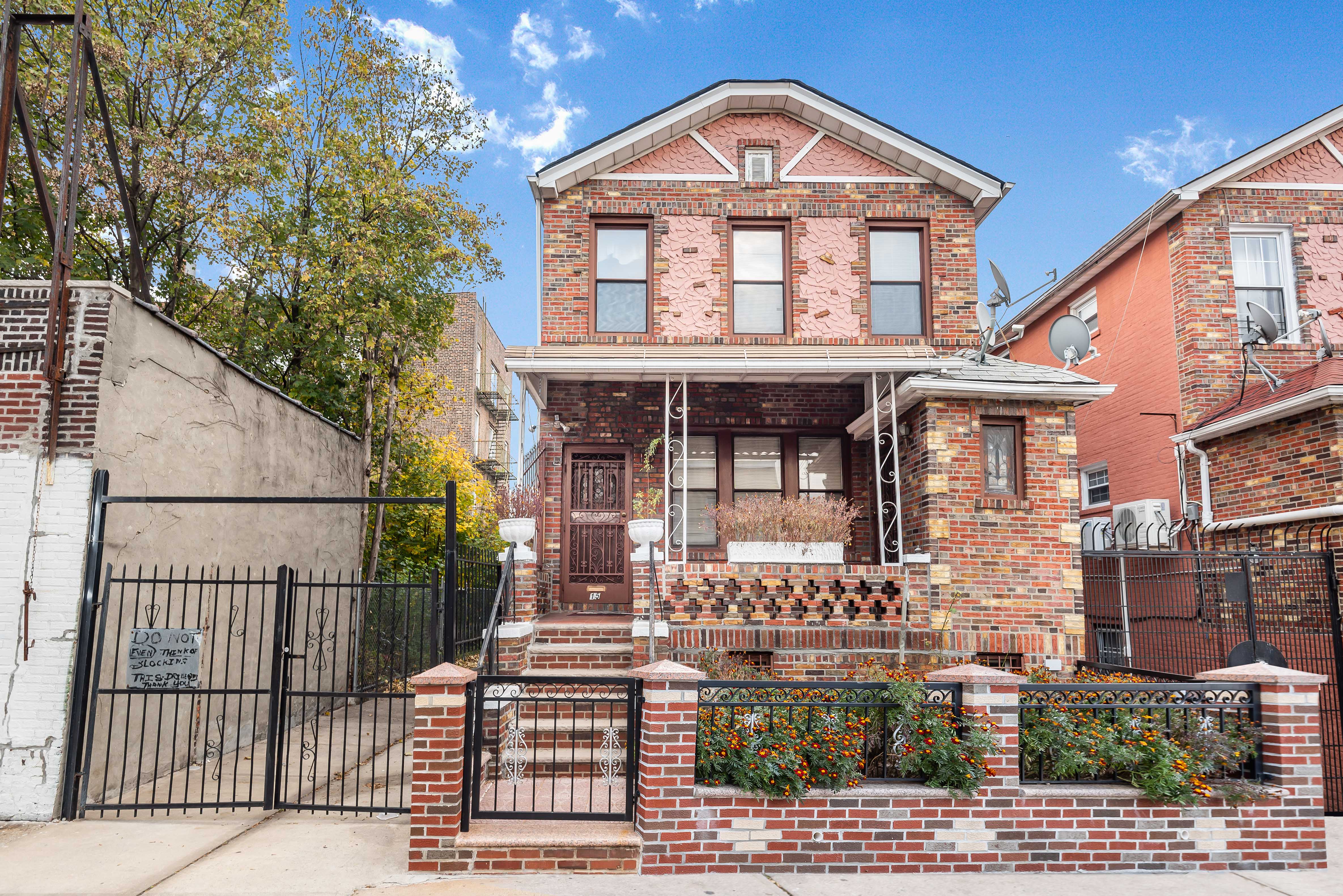 a front view of a house