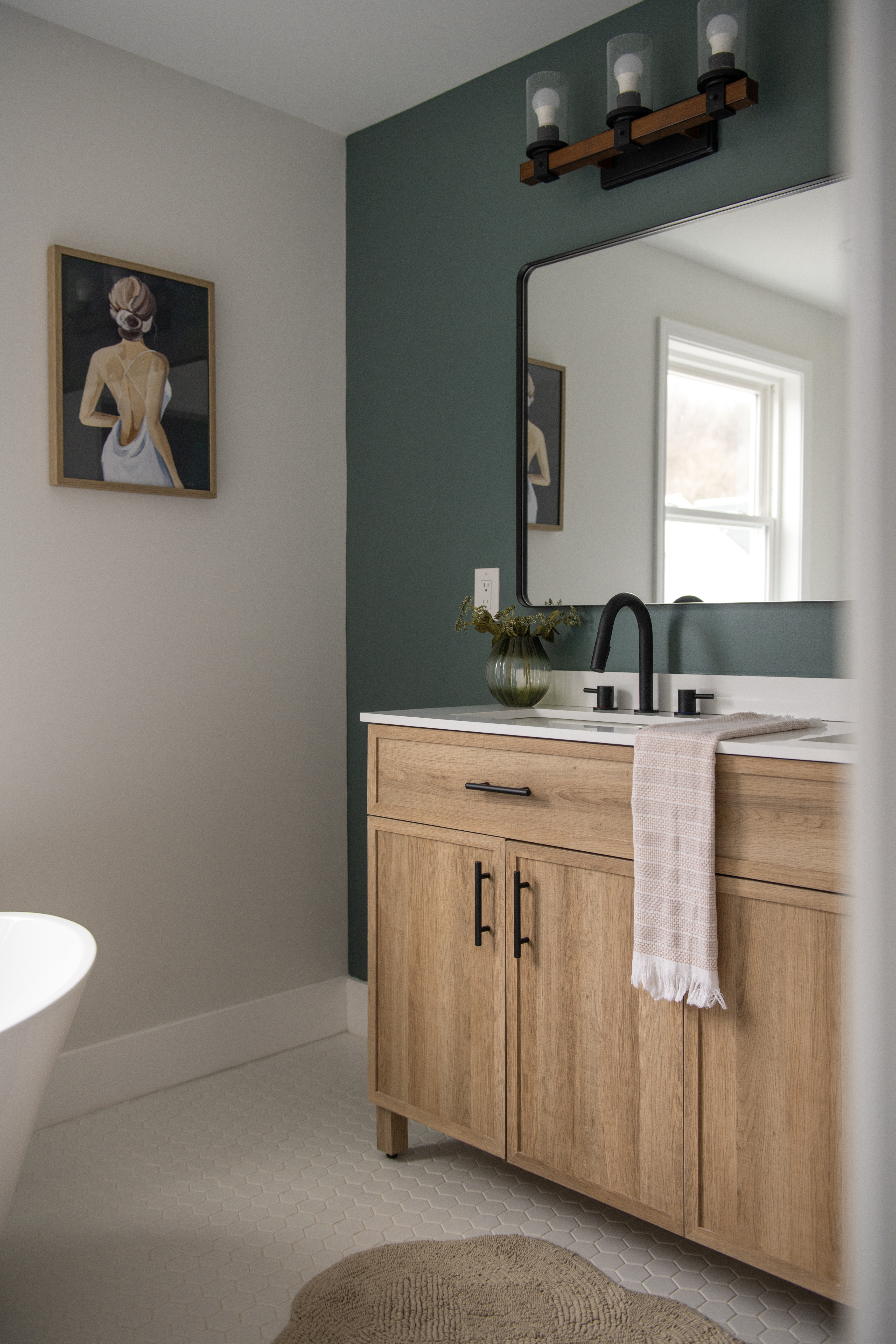 5412 Carnegie Street Pittsburgh, PA 15201 - Photo 47 of 55 a bathroom with a sink vanity and a mirror