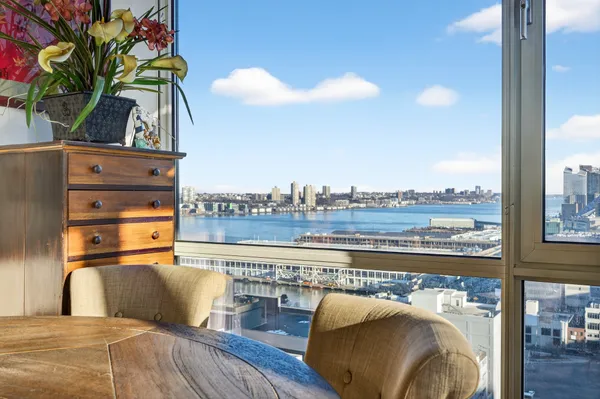 a view of balcony with furniture