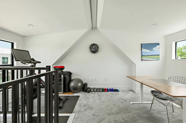 a view of a livingroom with furniture