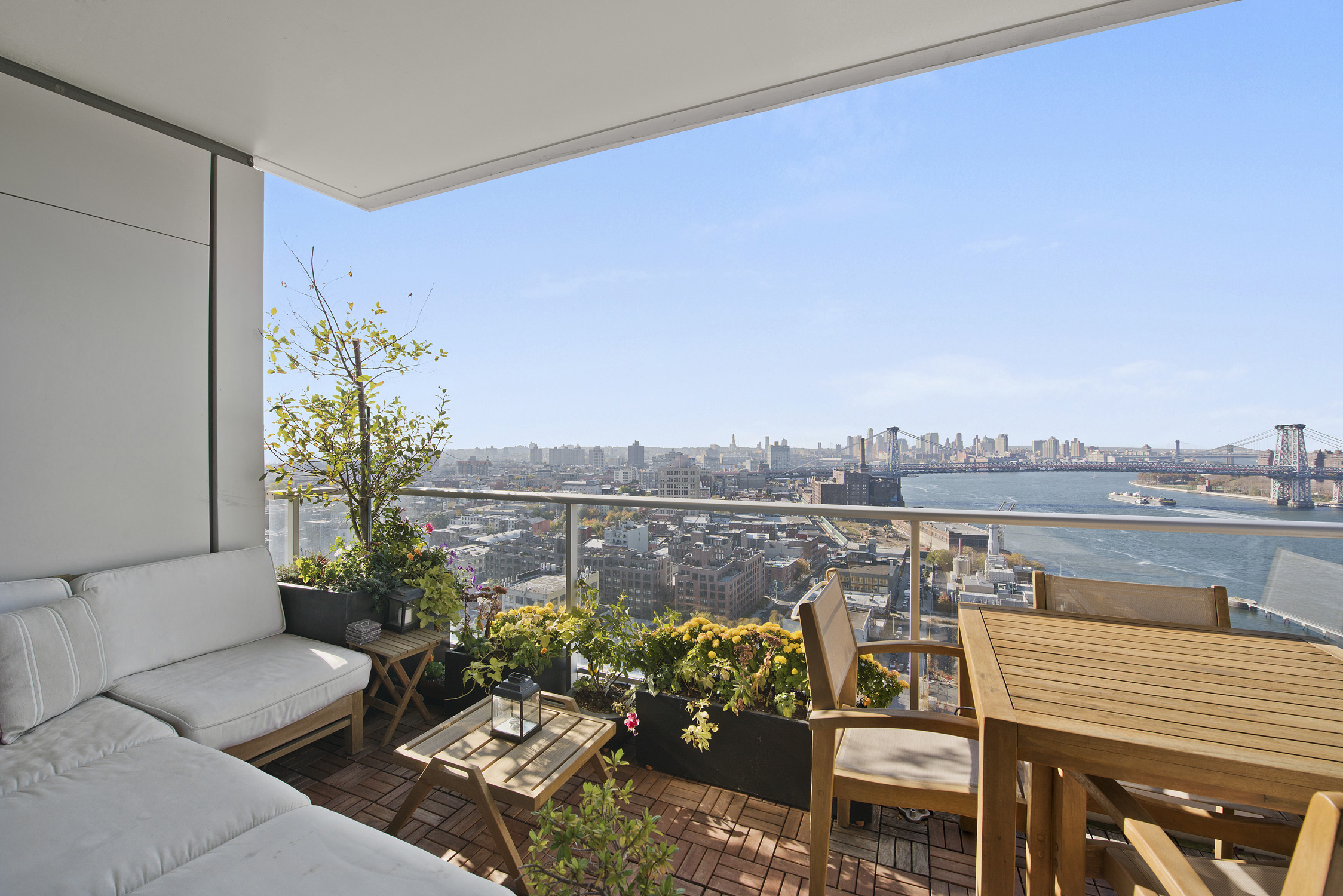 1 Northside Piers, Unit 25D Brooklyn, NY 11249 - Photo 12 of 19 a terrace with outdoor seating and city view