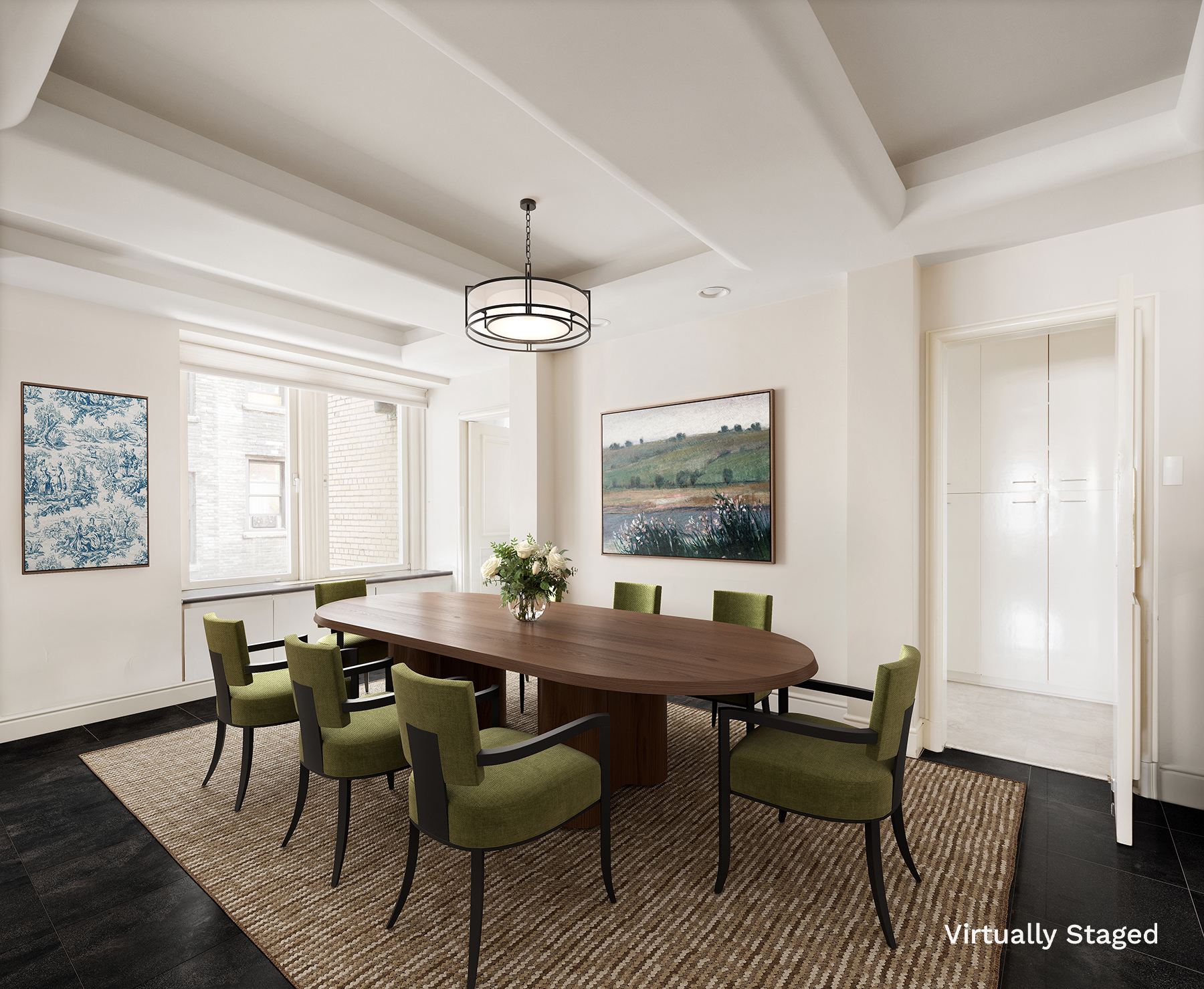 130 East 75th Street, Unit 4D Manhattan, NY 10021 - Photo 5 of 19 a view of a dining room with furniture and window