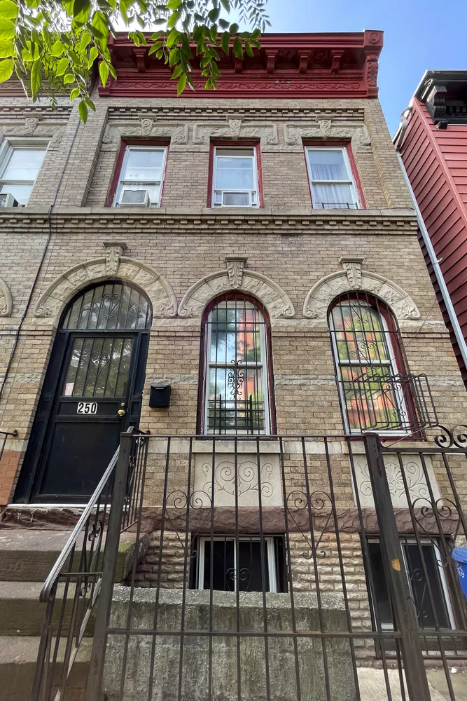 a front view of a building