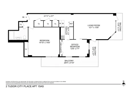 $899,000 | 2 Tudor City Place, Unit 15AS | Murray Hill