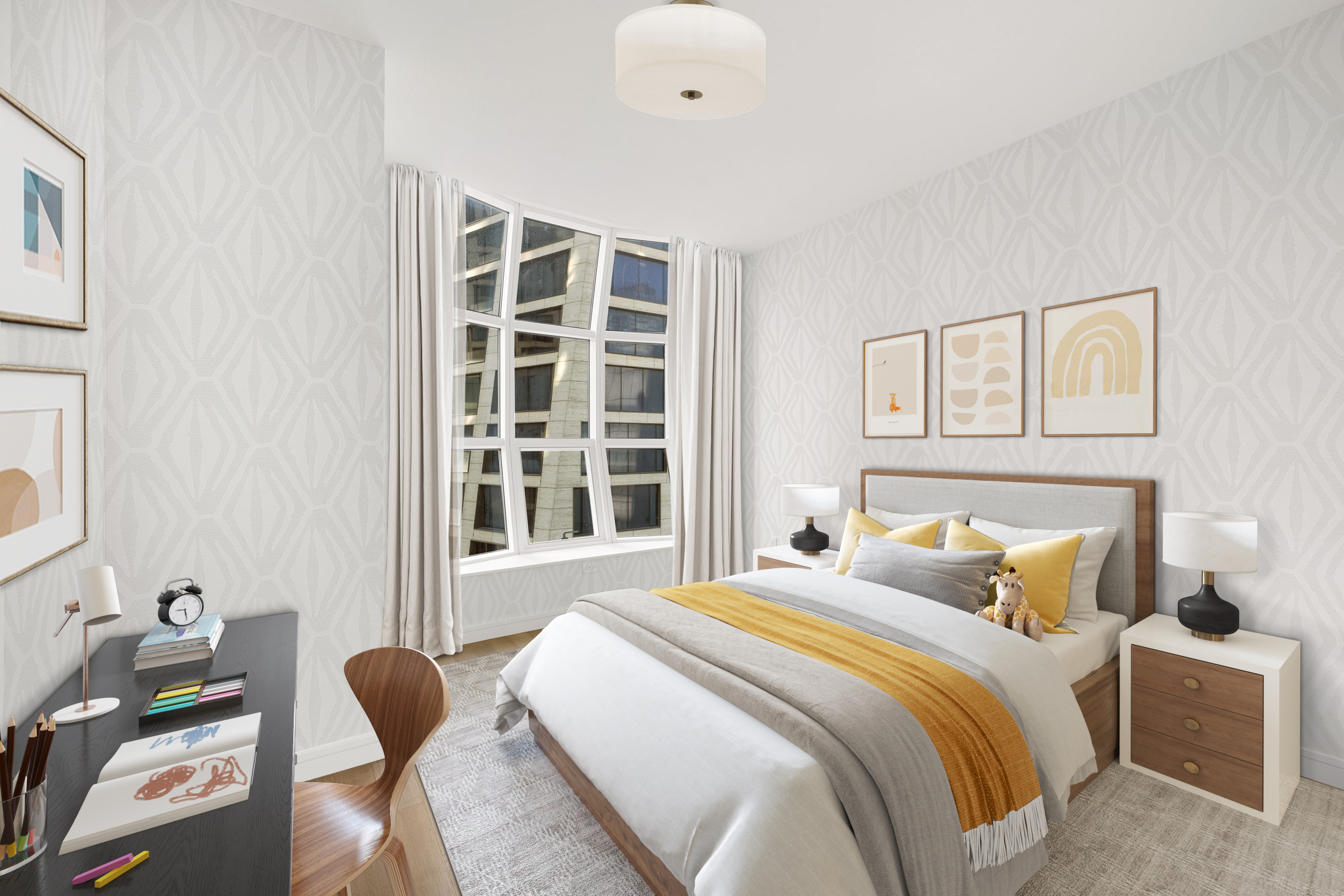 515 West 18th Street, Unit 1010 Manhattan, NY 10011 - Photo 4 of 19 a bedroom with furniture and a window