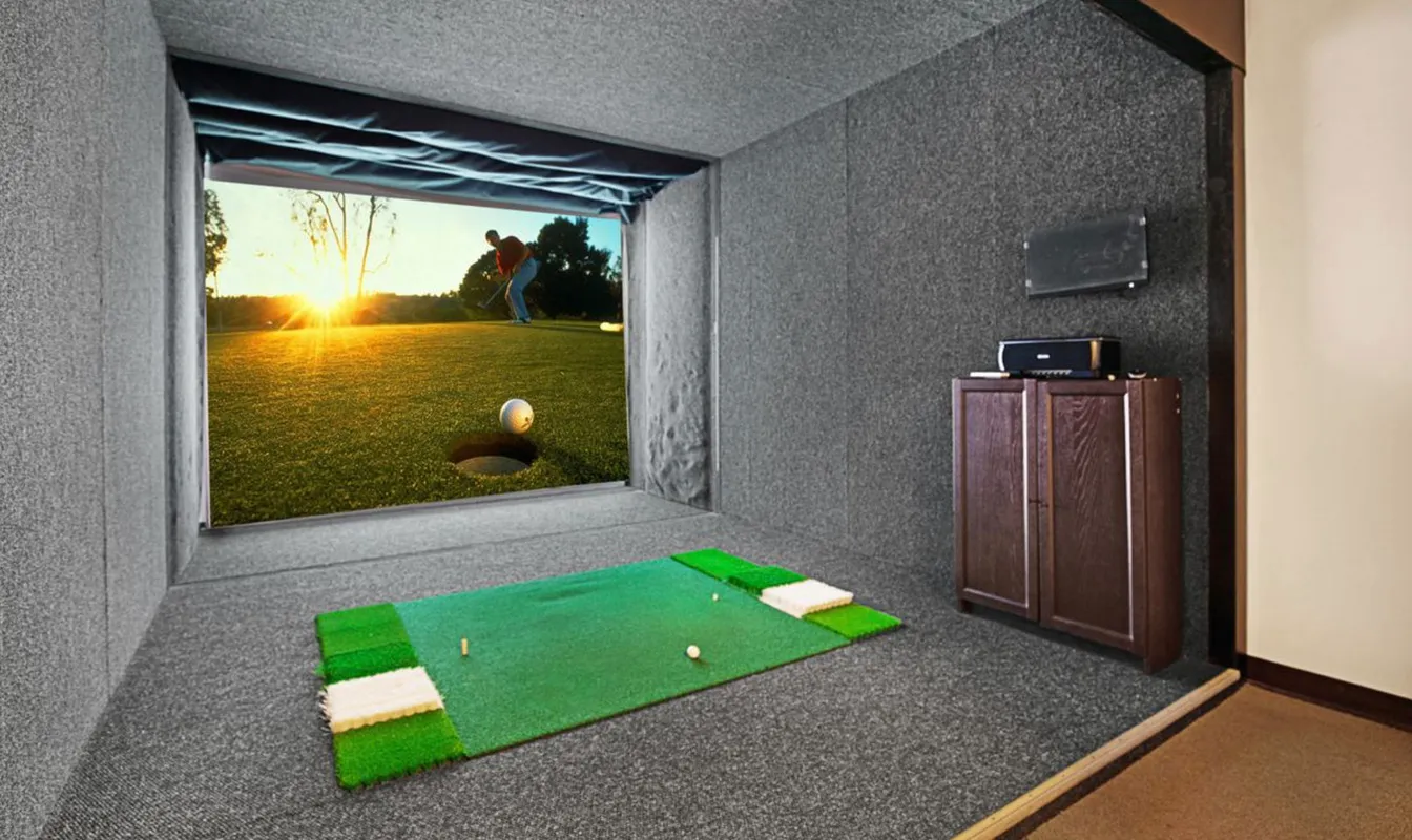 a room with pool table and windows