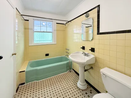 a bathroom with a sink toilet and a bathtub