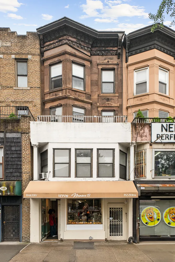 a front view of a building