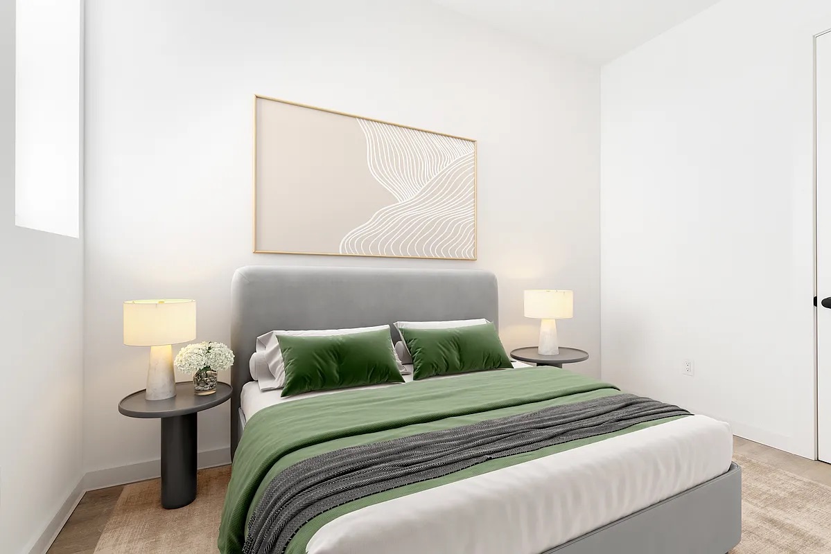 625 Park Place, Unit 3A Brooklyn, NY 11238 - Photo 6 of 9 a bedroom with a bed and a painting on the wall