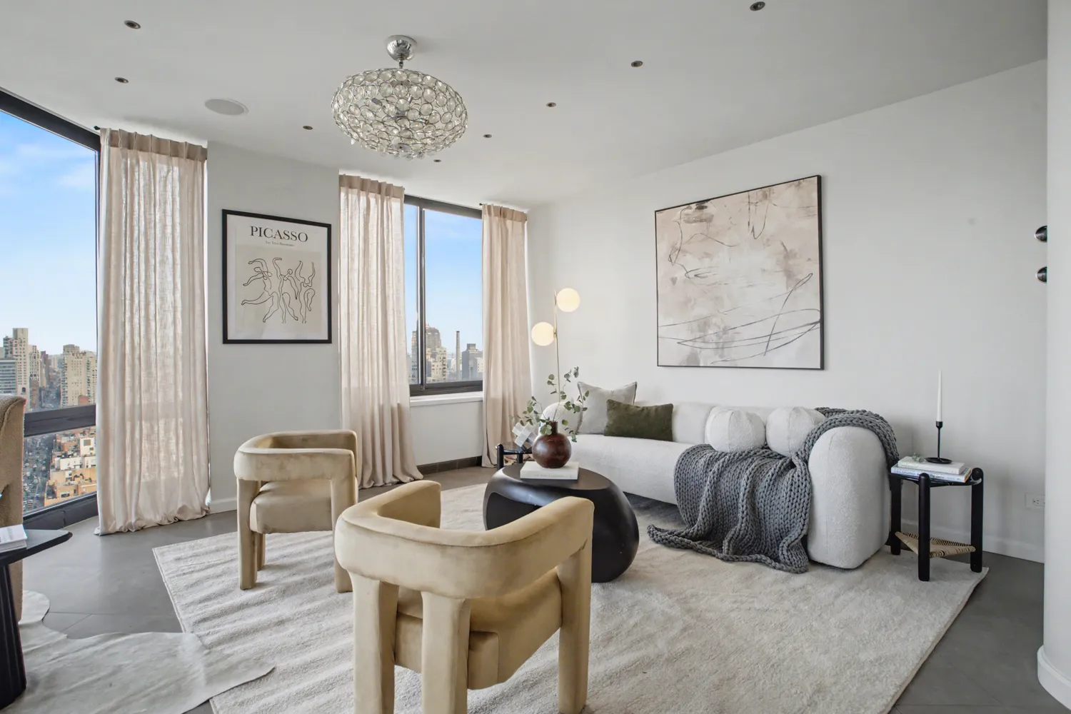 a view of kitchen and dining area with a sink
