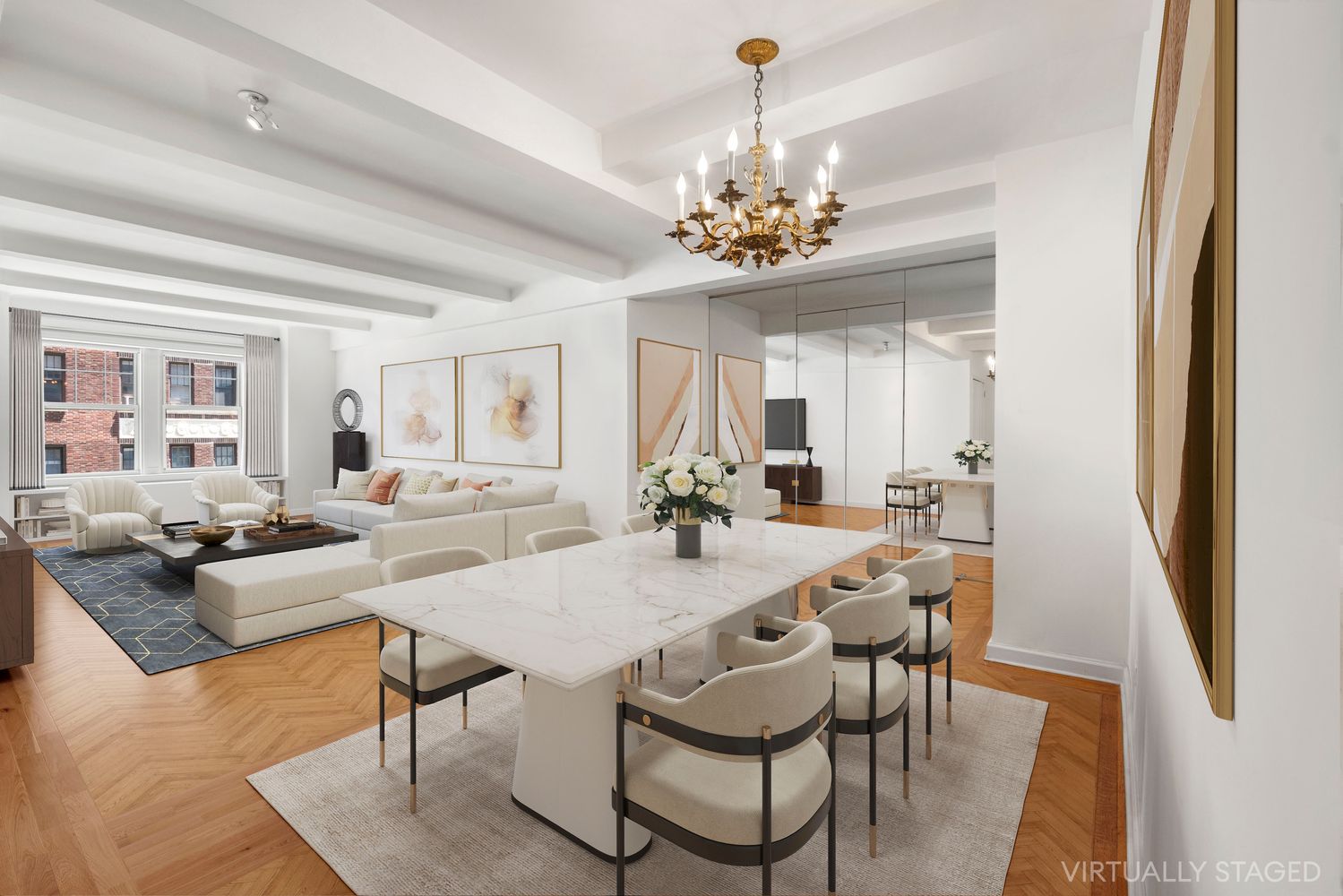 575 Park Avenue, Unit 407 Manhattan, NY 10065 - Photo 1 of 14 a view of a dining room with furniture