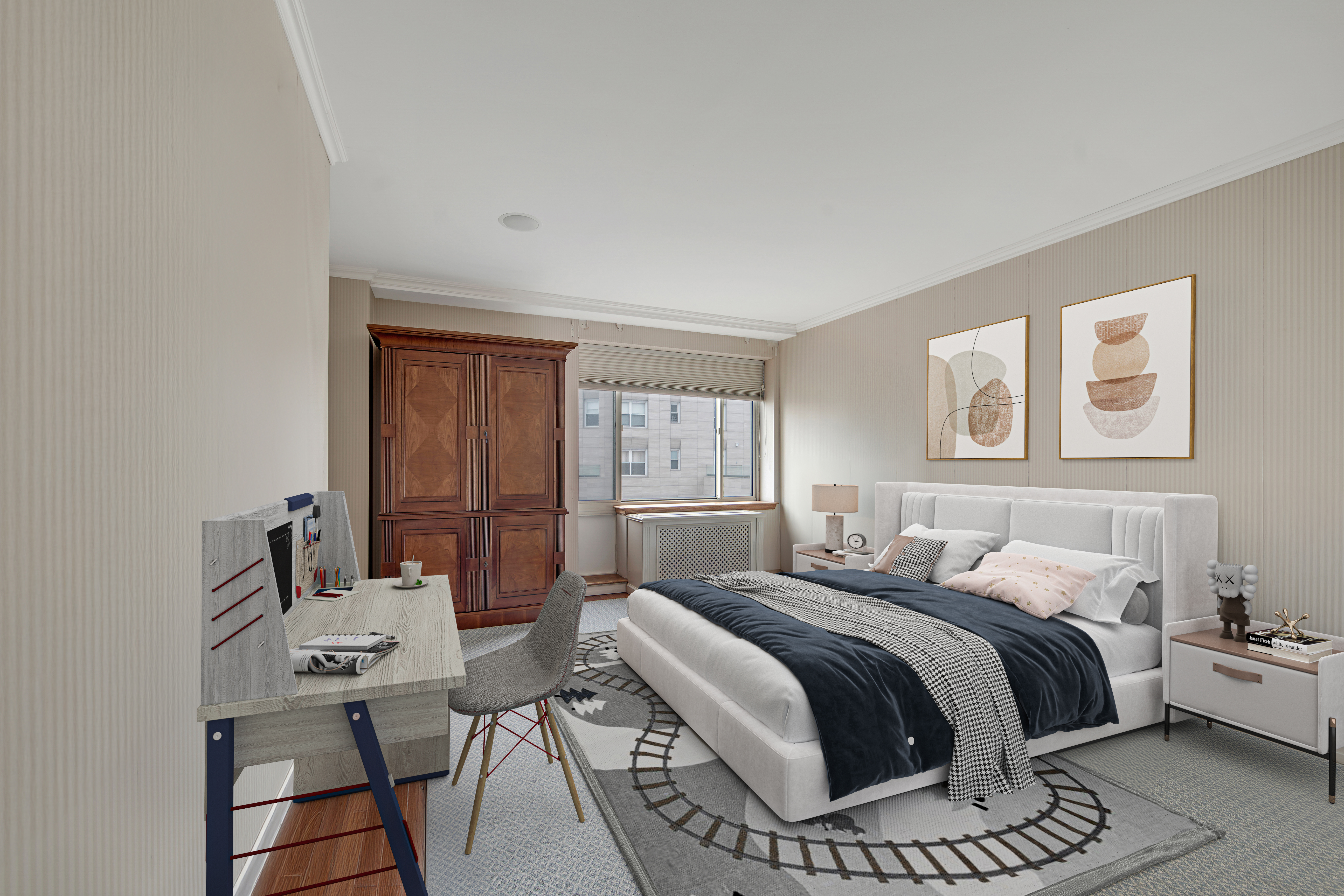 201 East 80th Street, Unit 16D Manhattan, NY 10075 - Photo 11 of 19 a bedroom with a bed and wooden floor