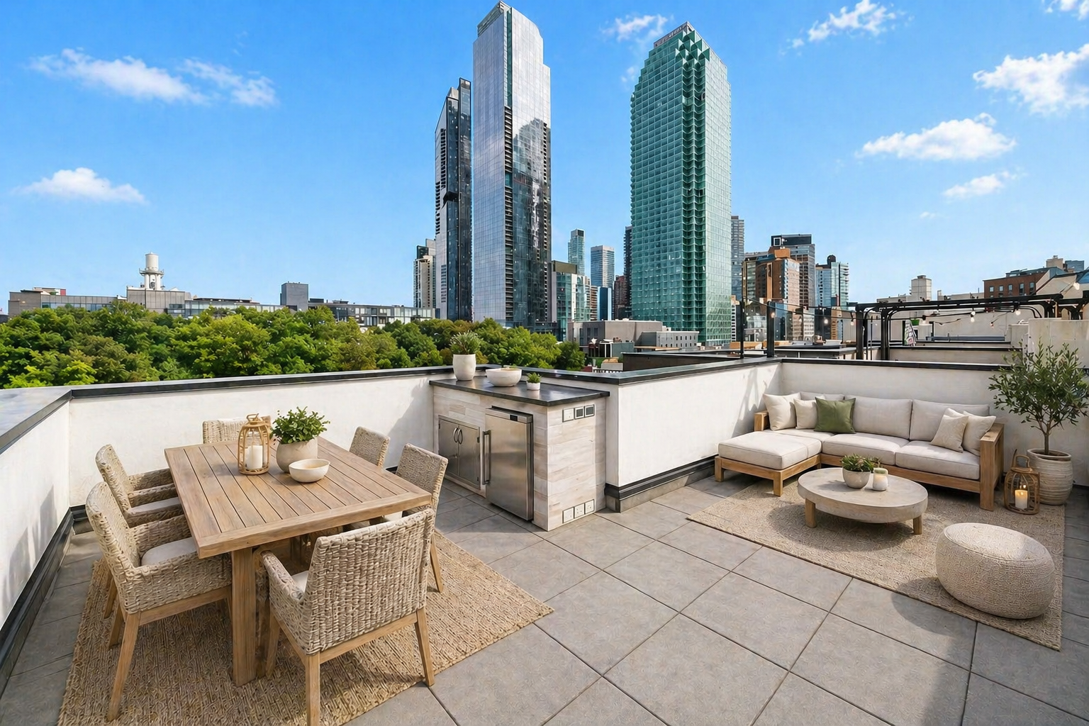 21-24 45th Road, Unit 1 Queens, NY 11101 - Photo 3 of 8 a outdoor living space with furniture and city view