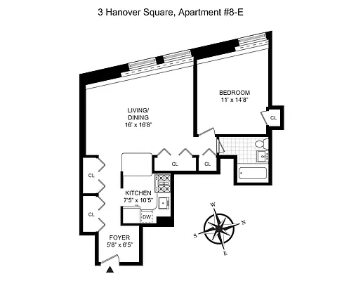 3 Hanover Square, Unit 8E Manhattan, NY 10004 - Photo 7 of 7 a view of a book and a bed