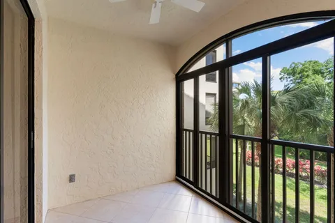 a balcony with furniture
