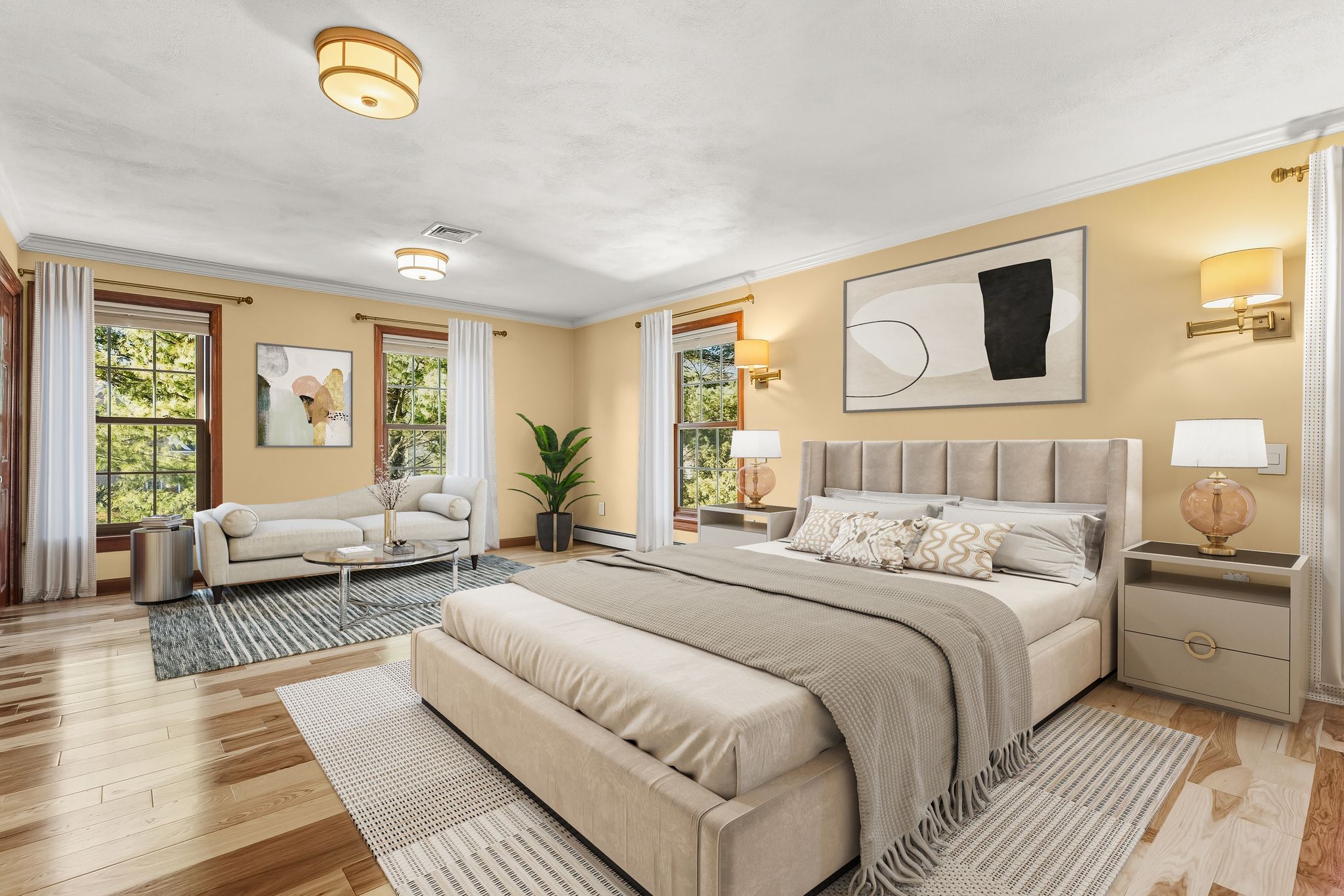 129 H J Albee Drive Braintree, MA 02184 - Photo 14 of 36 a bedroom with a large bed and a couch