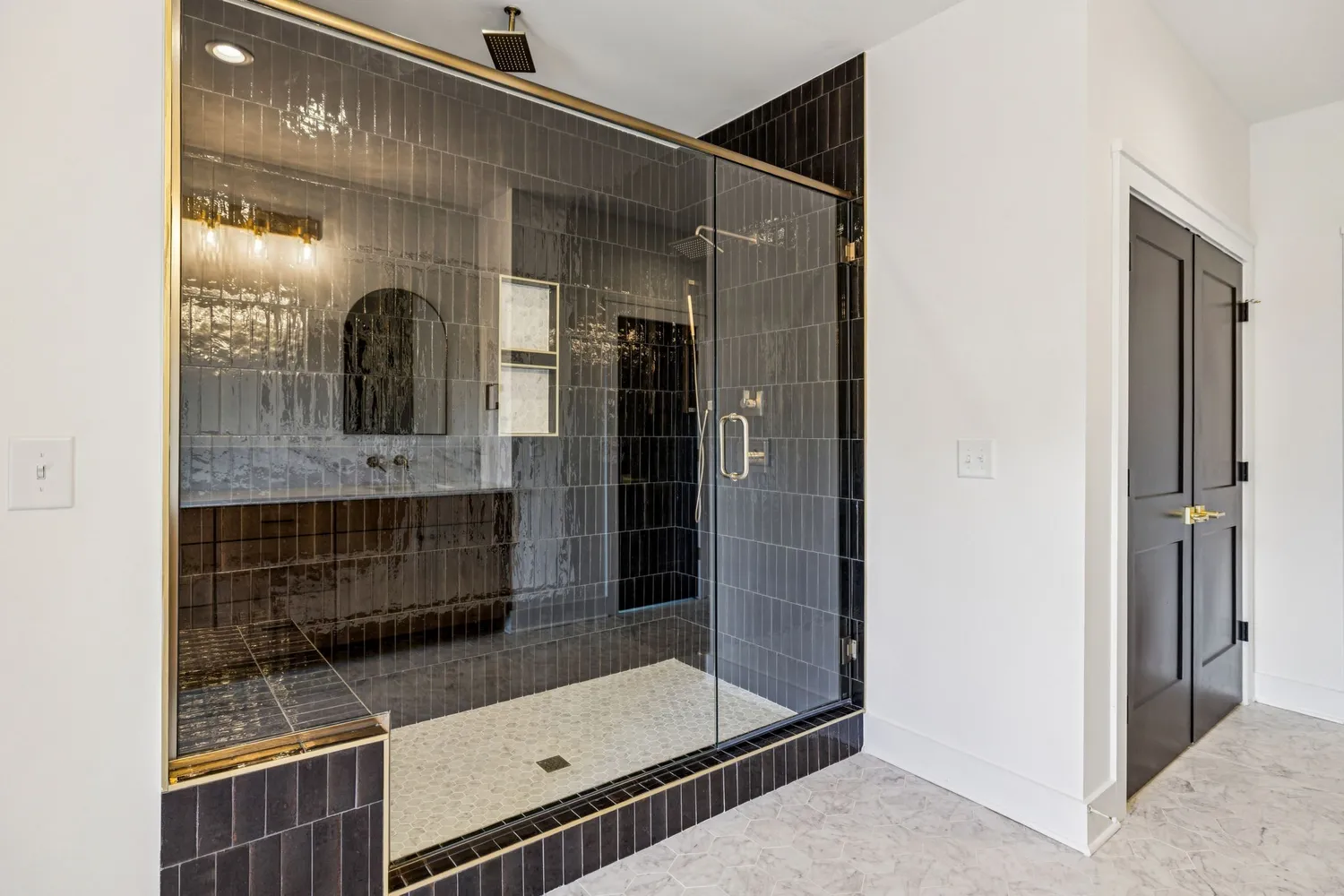 a bathroom with a shower