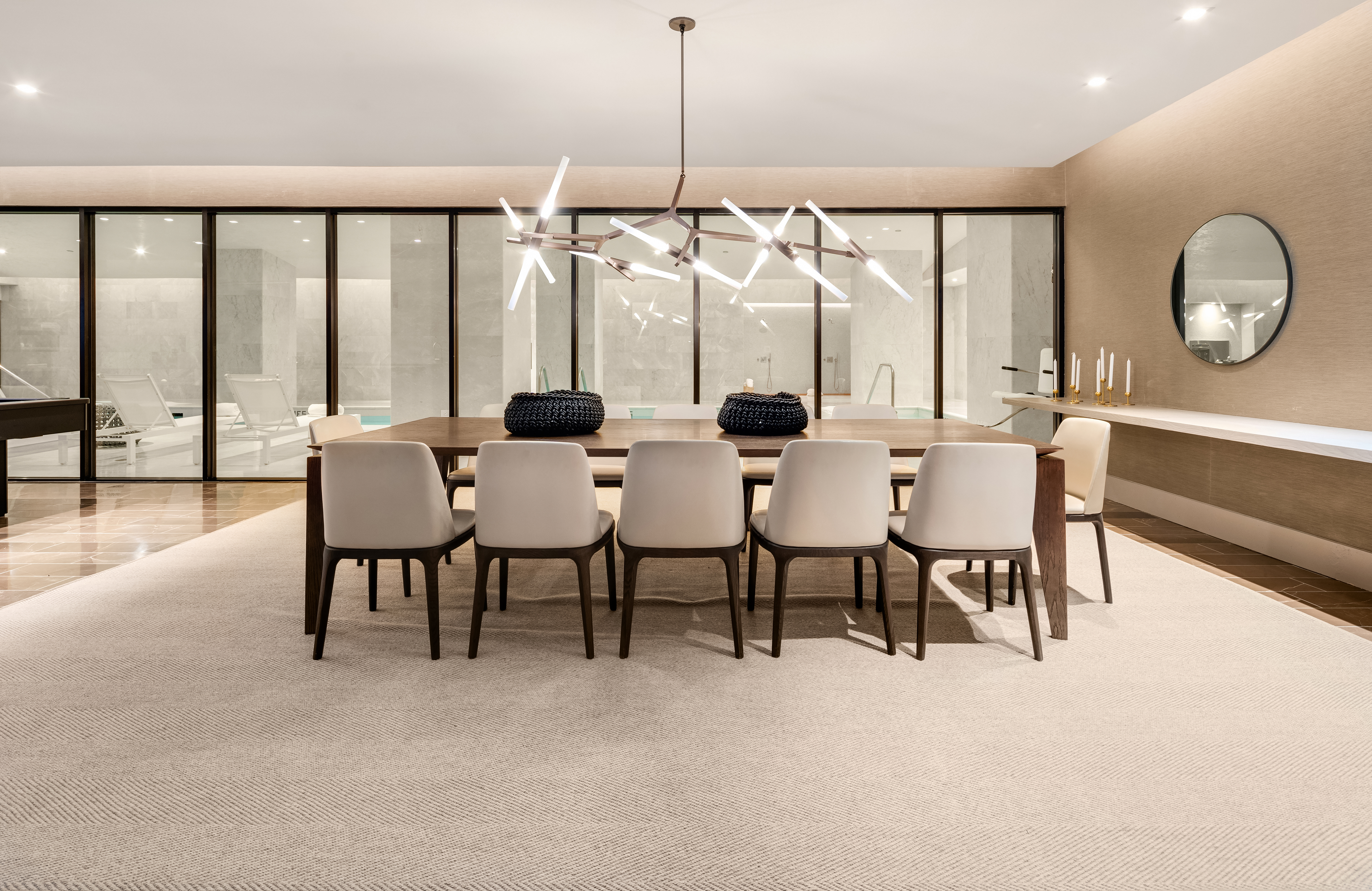 49 Chambers Street, Unit 17H Manhattan, NY 10007 - Photo 12 of 25 a view of a dining room with furniture window and outside view