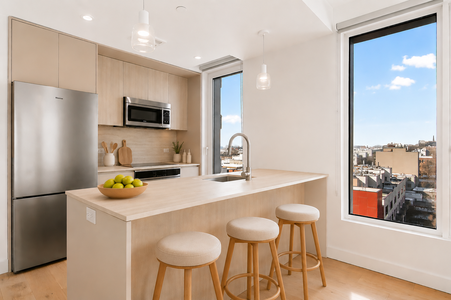 130 2nd Street, Unit 9L Brooklyn, NY 11231 - Photo 3 of 20 a kitchen with a dining table and chairs