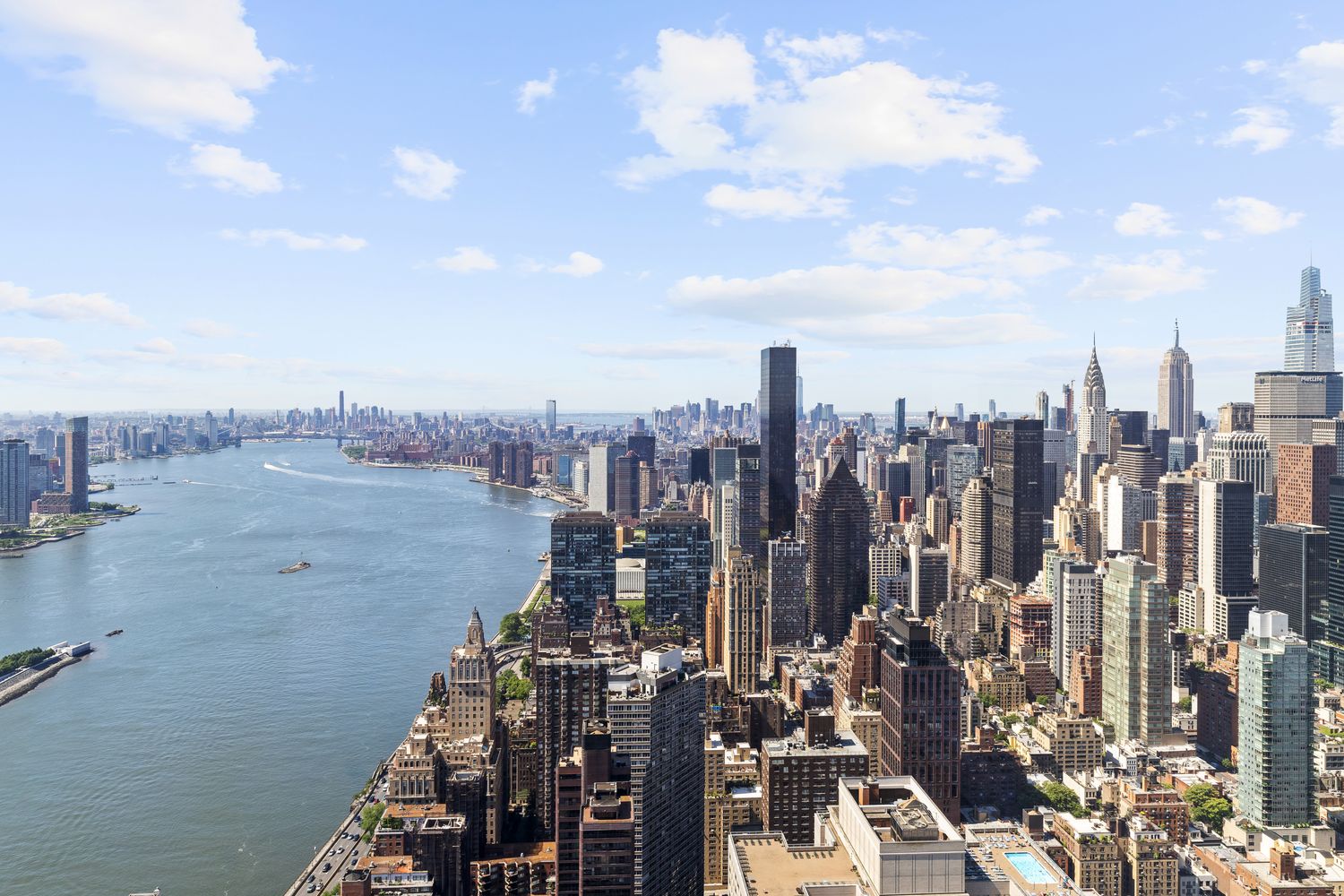 a view of a city with tall buildings