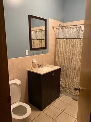 448 Hancock Street, Unit 2 Brooklyn, NY 11233 - Photo 5 of 5 a bathroom with a sink vanity mirror and toilet