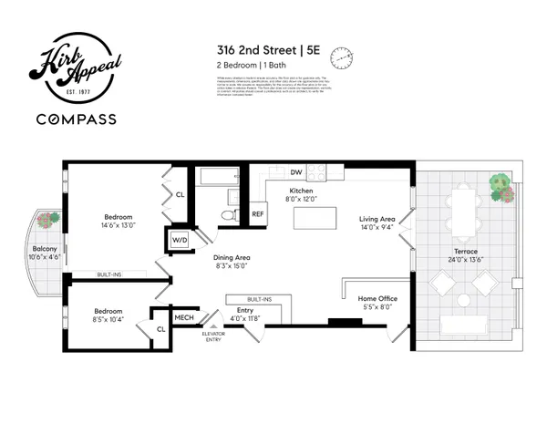 $1,555,000 | 316 2nd Street, Unit 5E | Park Slope