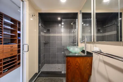 a bathroom with a shower