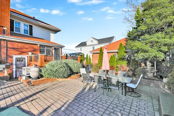 an aerial view of residential building and parking space