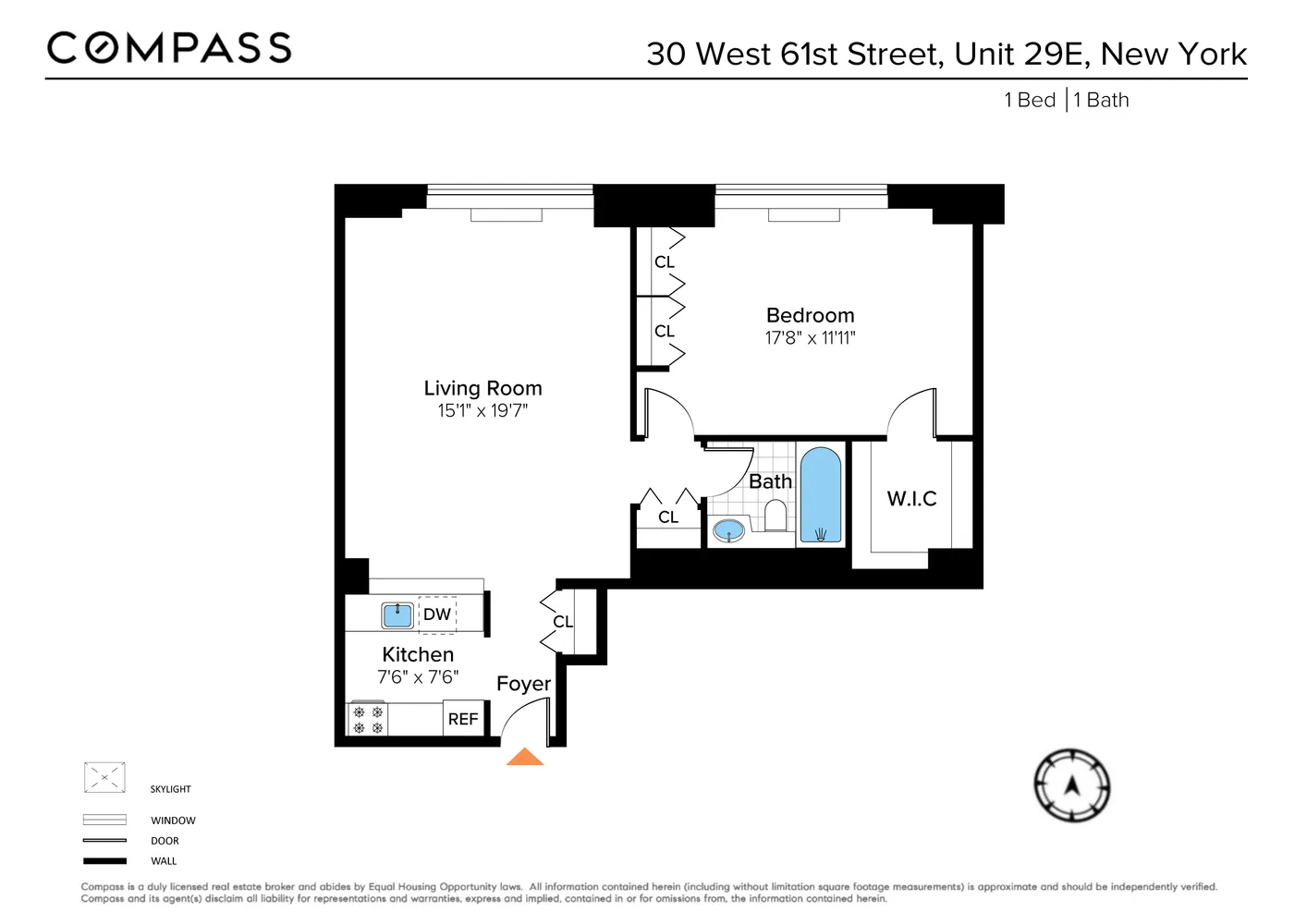 $5,000 | 30 West 61st Street, Unit 29E | Upper West Side
