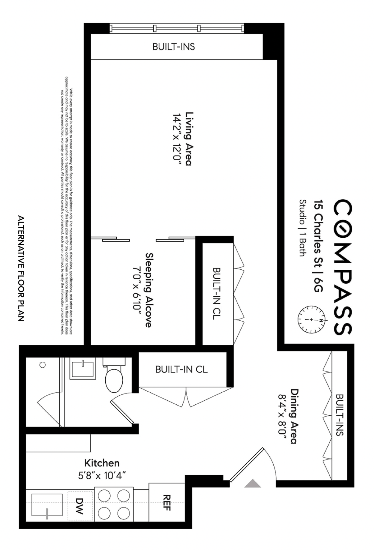 15 Charles Street, Unit 6G Manhattan, NY 10014 - Photo 14 of 14 a picture of a floor plan