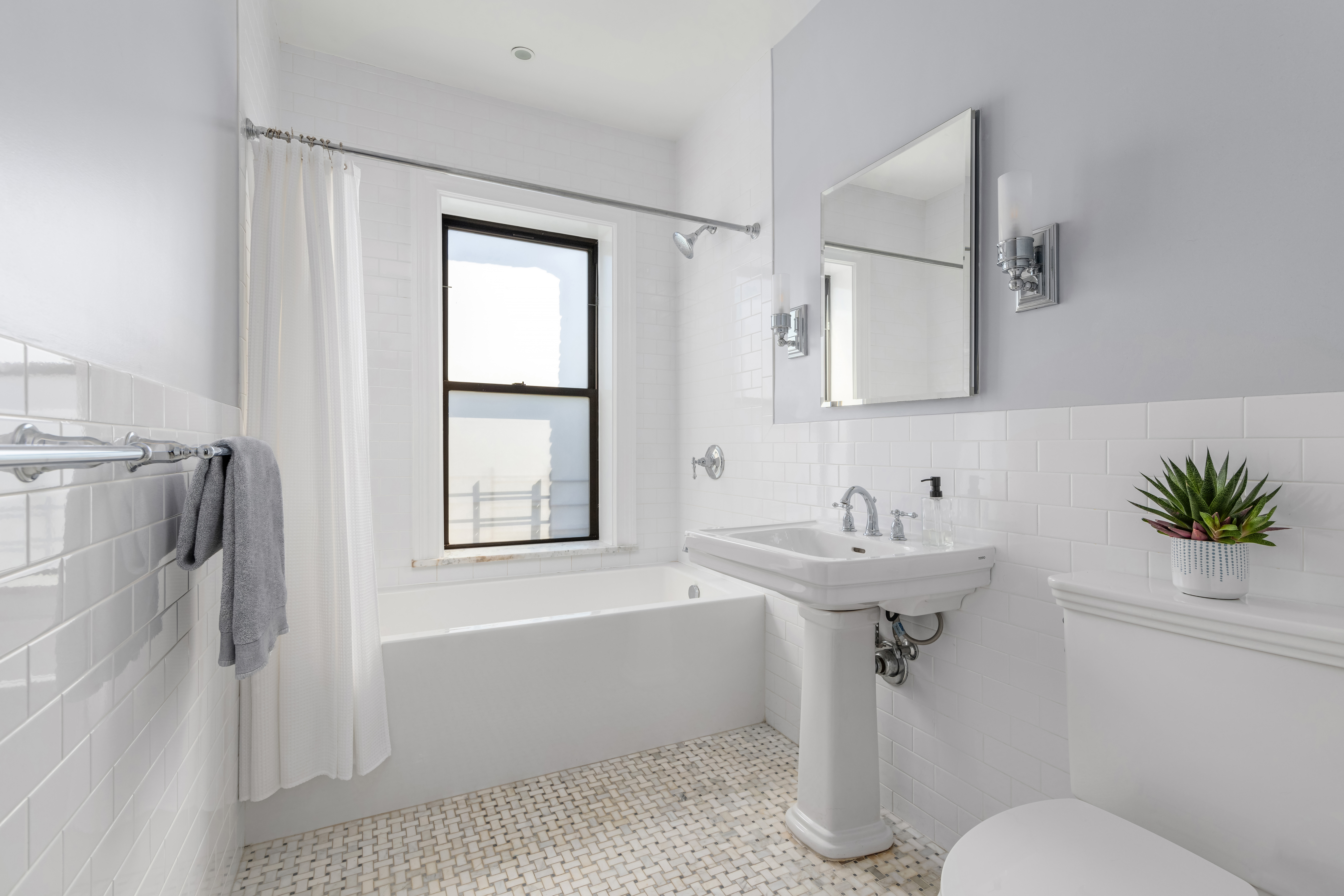 159 6th Avenue, Unit TRIPLEX Brooklyn, NY 11217 - Photo 13 of 19 a bathroom with a sink toilet and shower