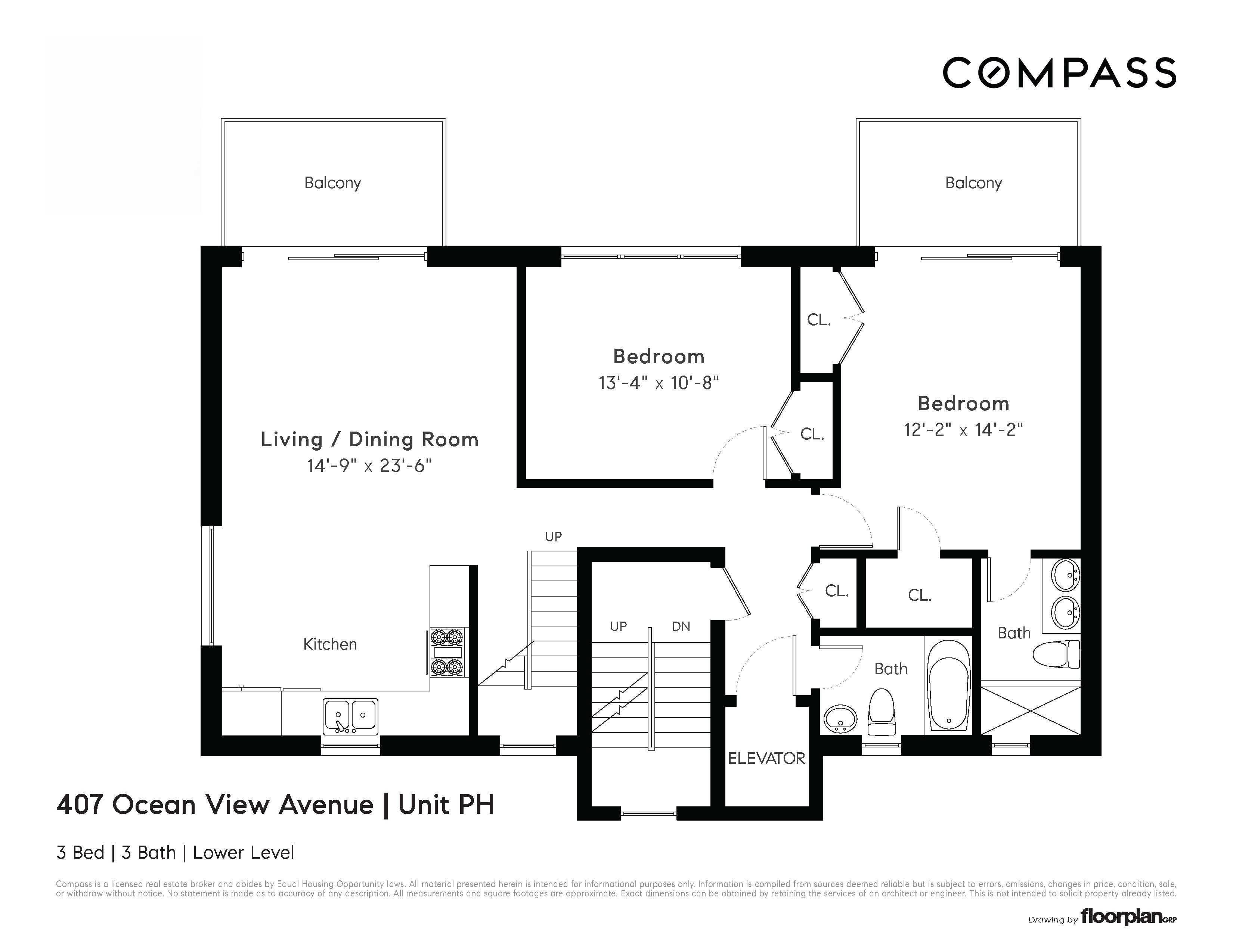 407 Oceanview Avenue, Unit PH Brooklyn, NY 11235 - Photo 15 of 16 a picture of a floor plan
