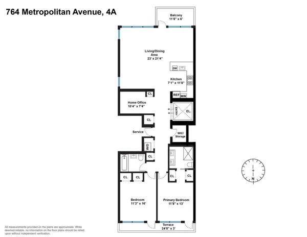 $1,795,000 | 764 Metropolitan Avenue, Unit 4A | Williamsburg