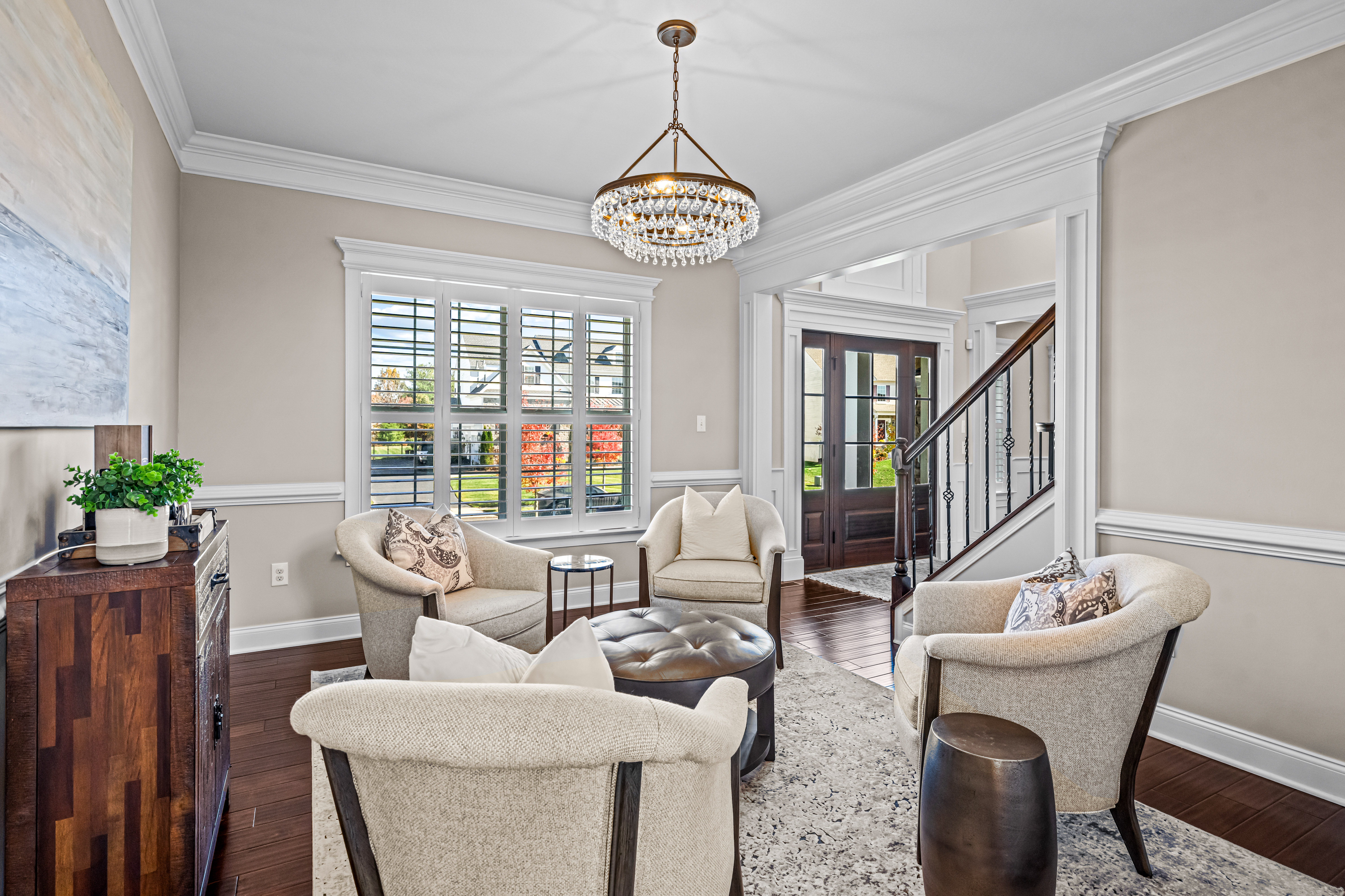 52 Wellesley Way Marlton, NJ 08053 - Photo 31 of 98 a living room with furniture a chandelier and a window
