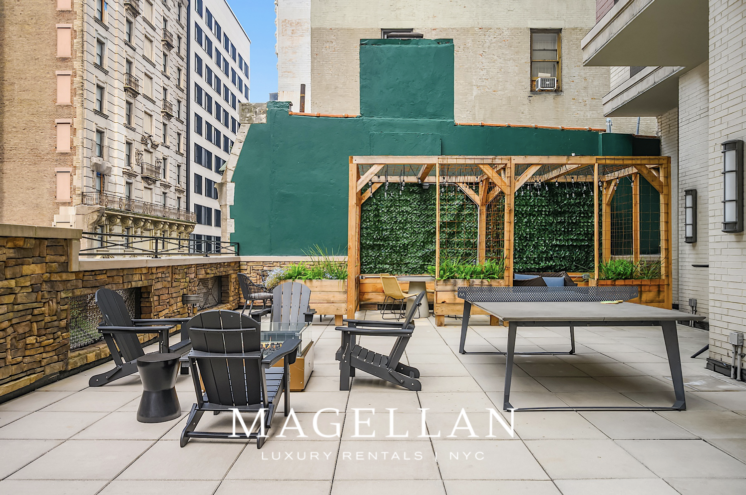 35 West 33rd Street, Unit 4B Manhattan, NY 10001 - Photo 13 of 17 a view of a patio with a table and chairs