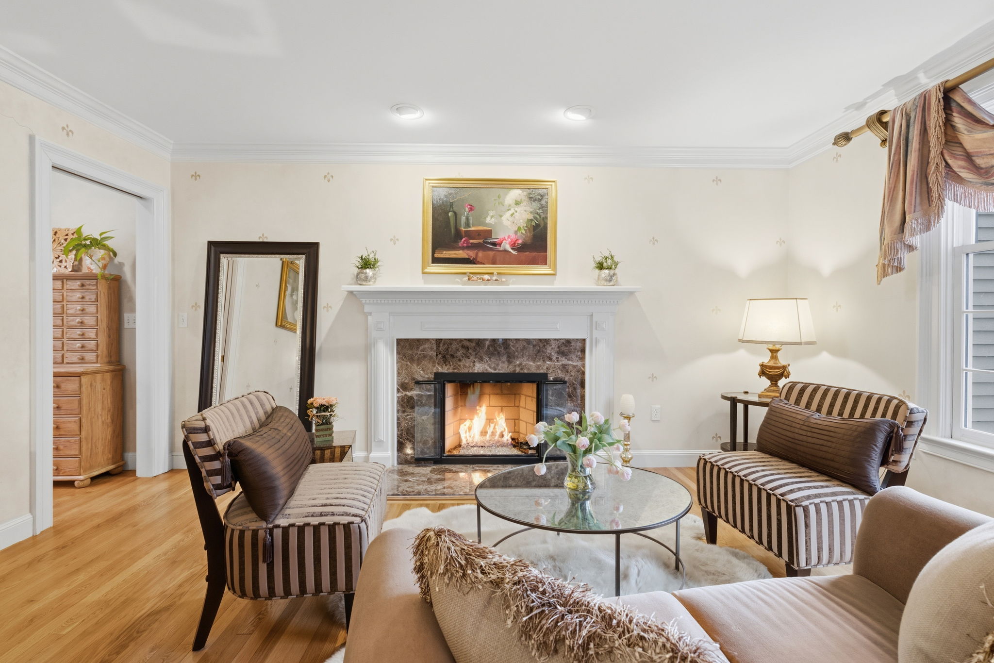 20 Marshall Path Acton, MA 01720 - Photo 9 of 19 a living room with furniture and a fireplace