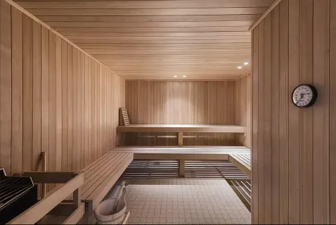 a bathroom with a tub and shower