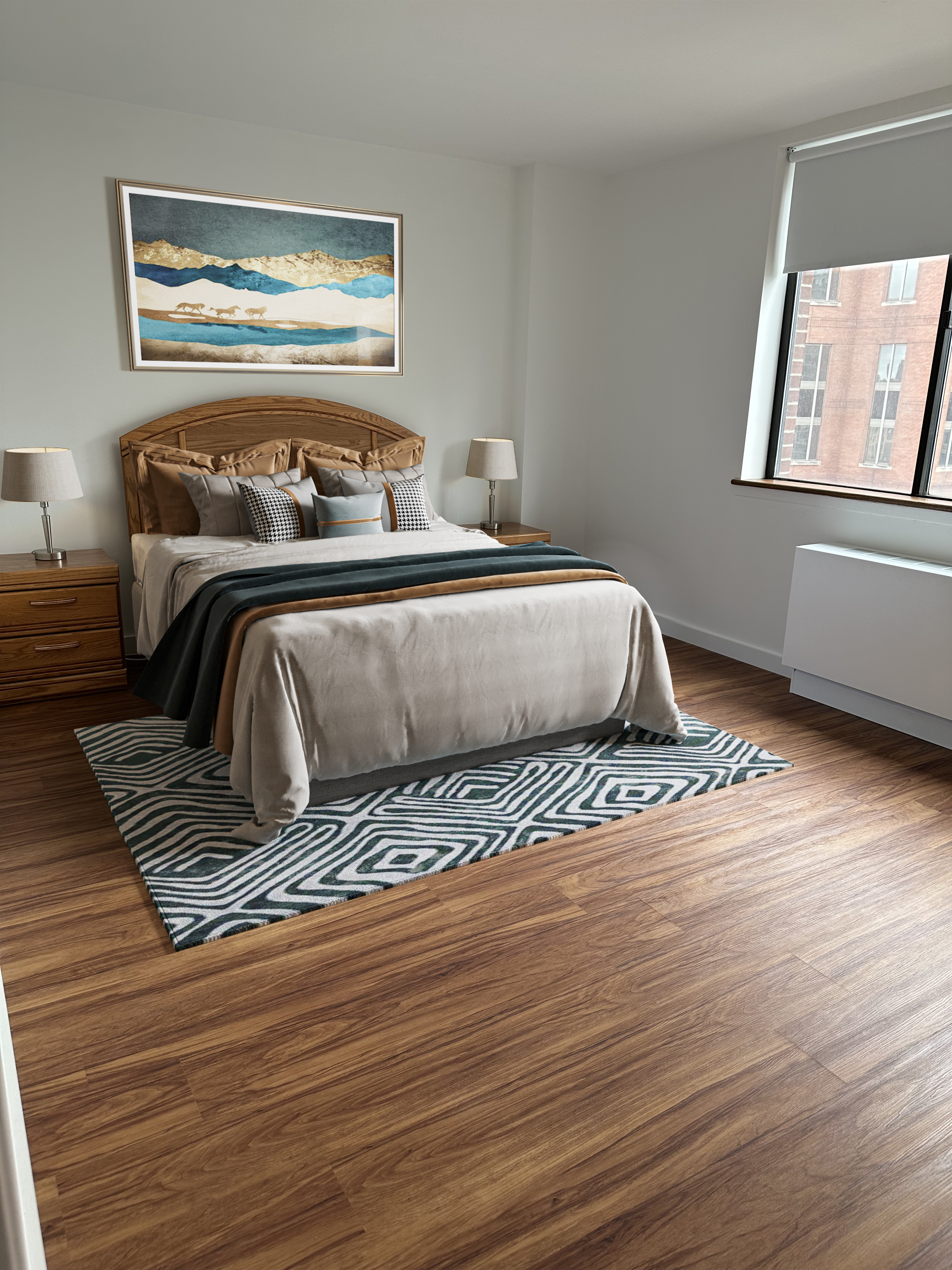 45 West 67th Street, Unit 21C Manhattan, NY 10023 - Photo 5 of 10 a bedroom with a bed and wooden floor