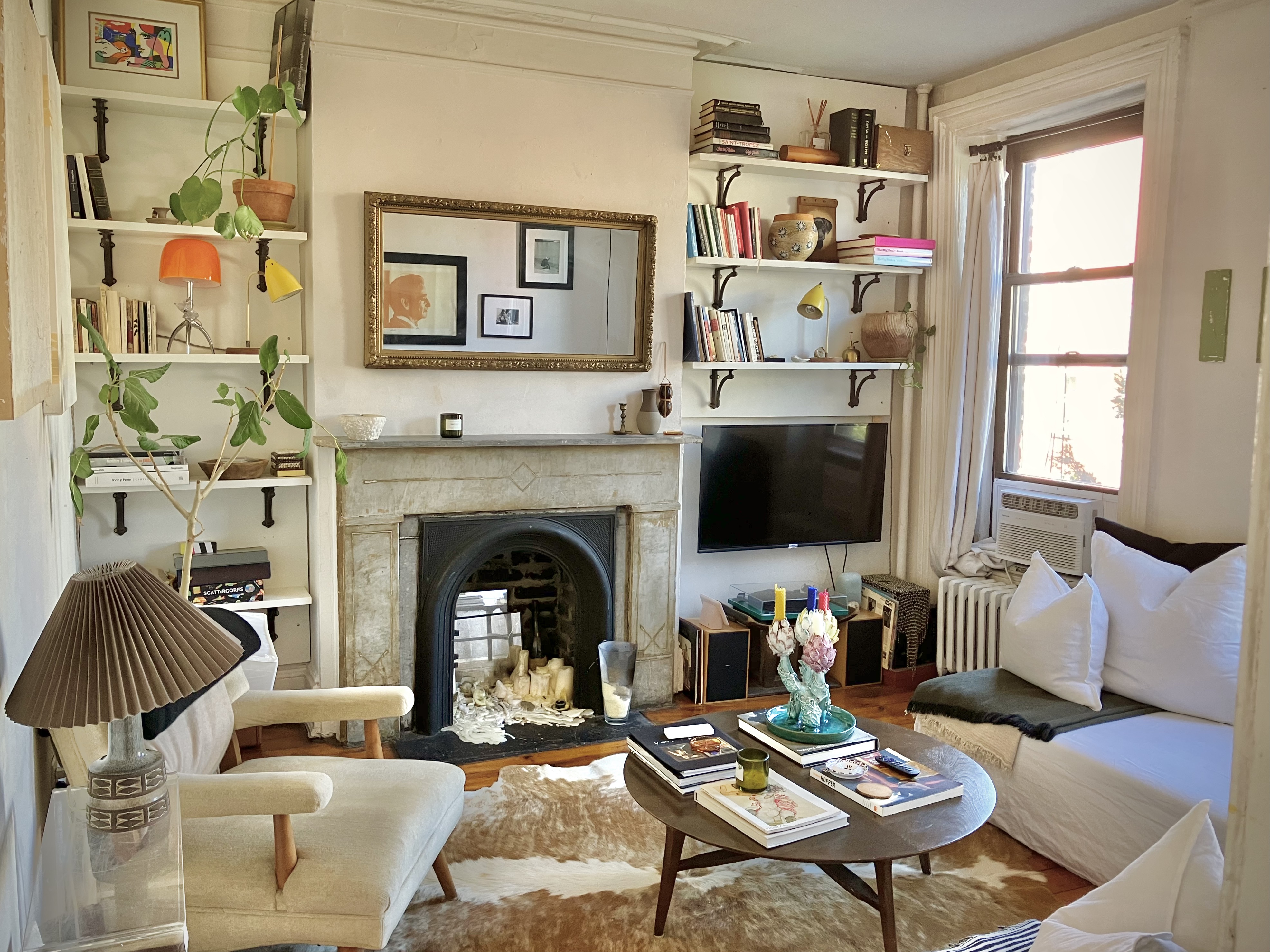 97 Bergen Street, Unit 6 Brooklyn, NY 11201 - Photo 1 of 7 a living room with furniture and a fireplace