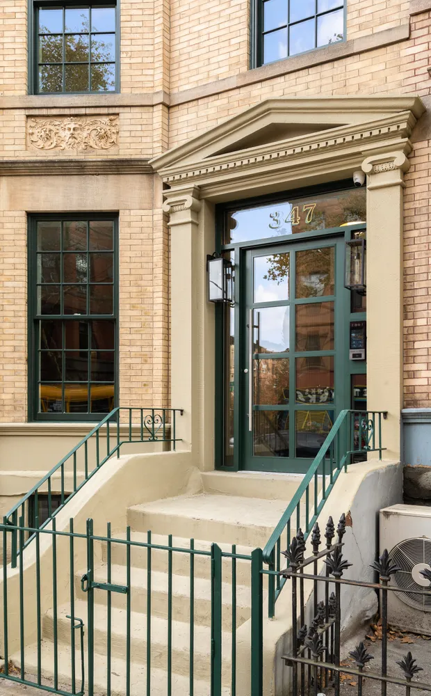 a front view of a building