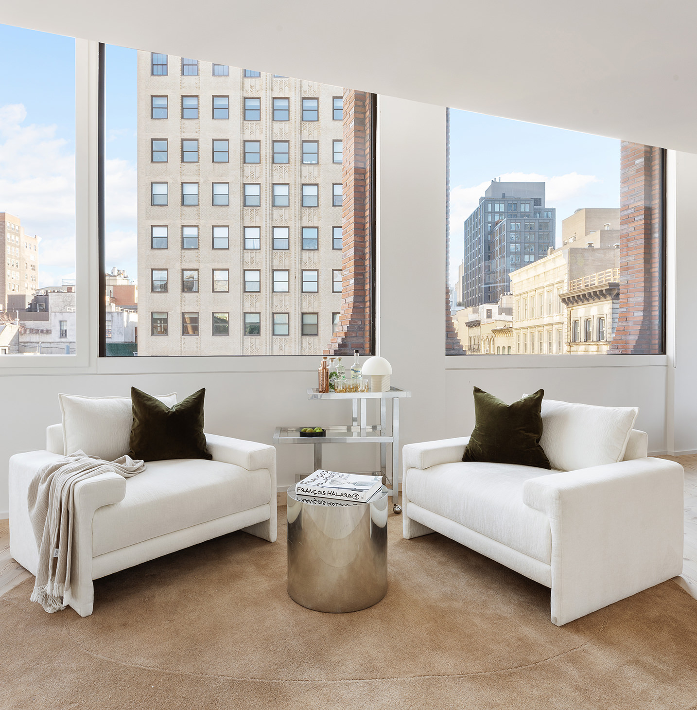 100 Franklin Street, Unit PHS Manhattan, NY 10013 - Photo 9 of 35 a living room with furniture and a large window