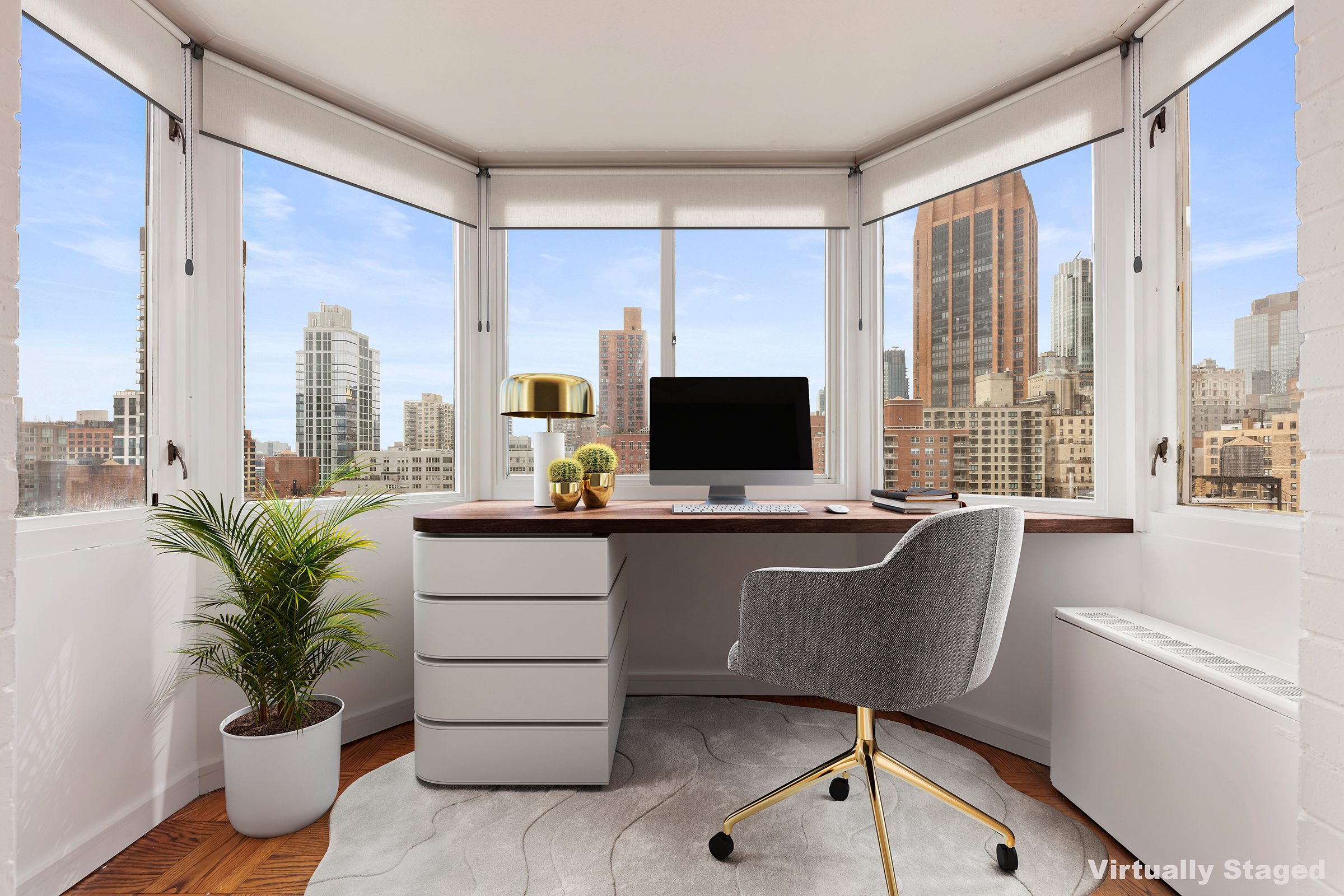 137 East 36th Street, Unit 16B Manhattan, NY 10016 - Photo 5 of 15 a living room with furniture and large windows