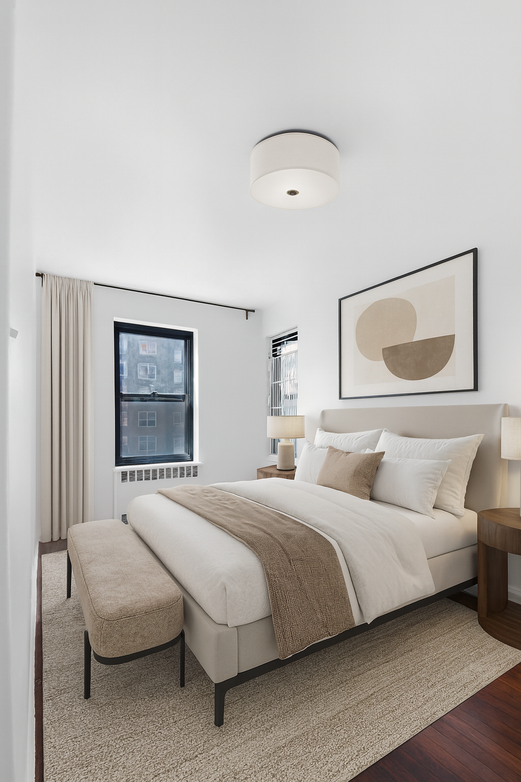 315 East 56th Street, Unit 5H Manhattan, NY 10022 - Photo 6 of 9 a bedroom with a bed and a painting on the wall